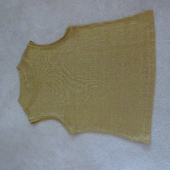 Retro '90s Gold Lurex Top, Wmns Lg - Picture 4 of 5